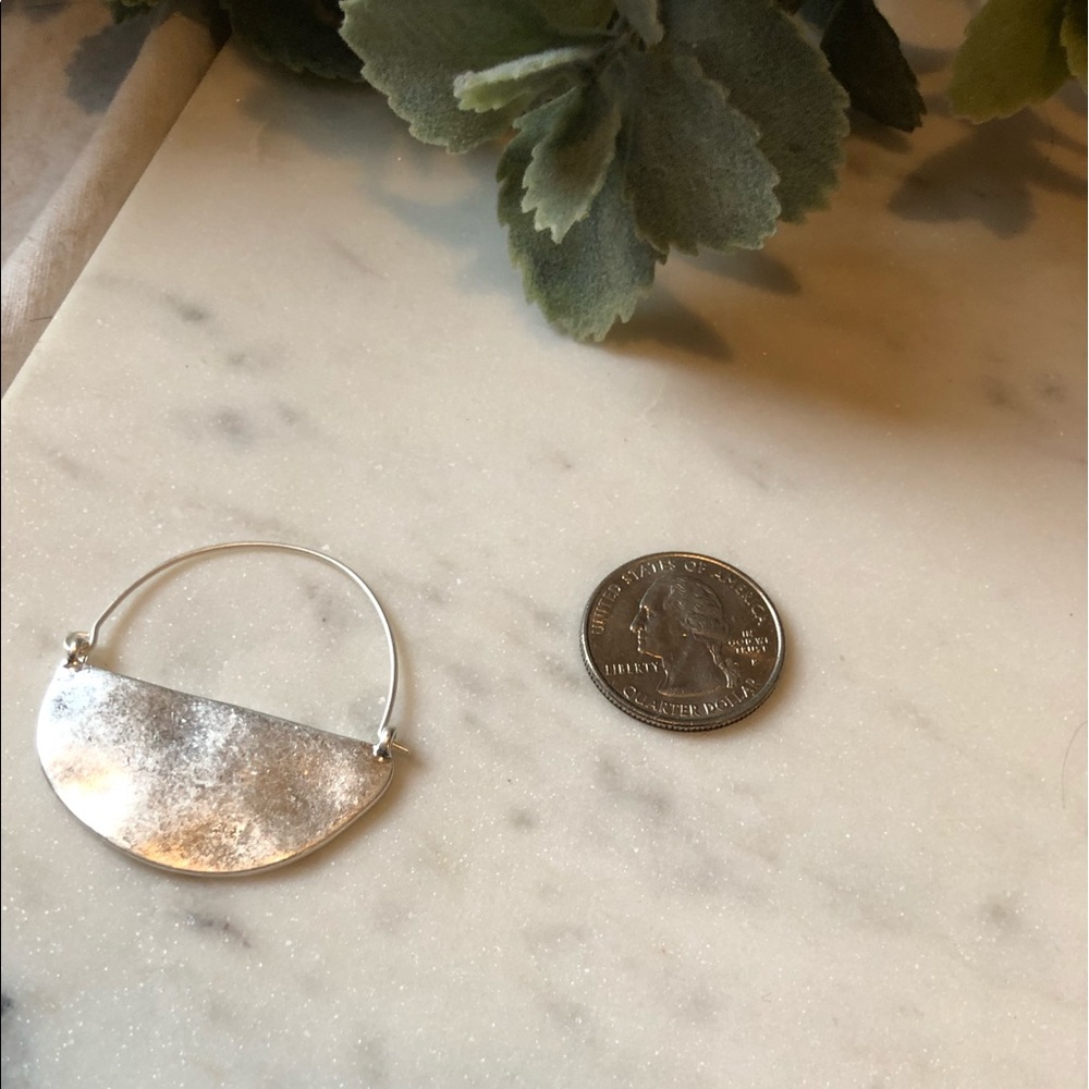 Semi-Circle Hoops in Silver - Picture 5 of 6